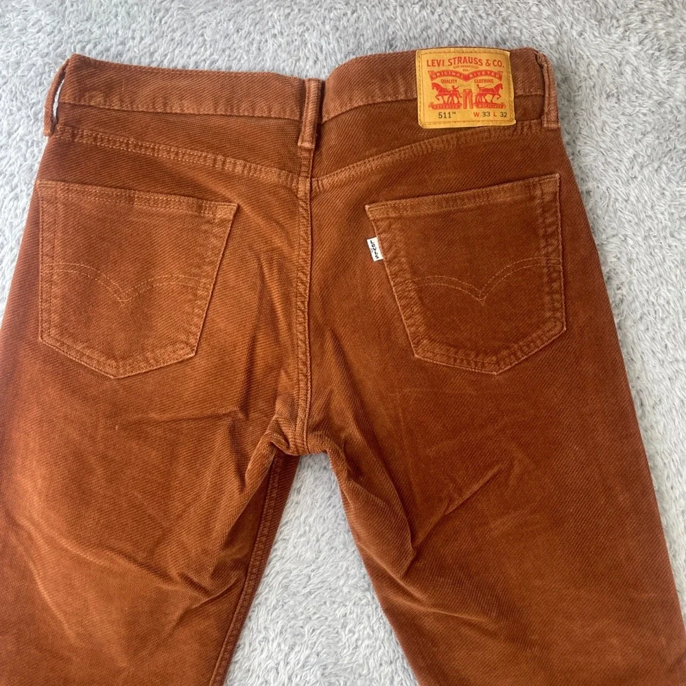 Levi's 511 Corduroy Pants Men‎ 33x32 Rust Slim Fit 2 Way Stretch
